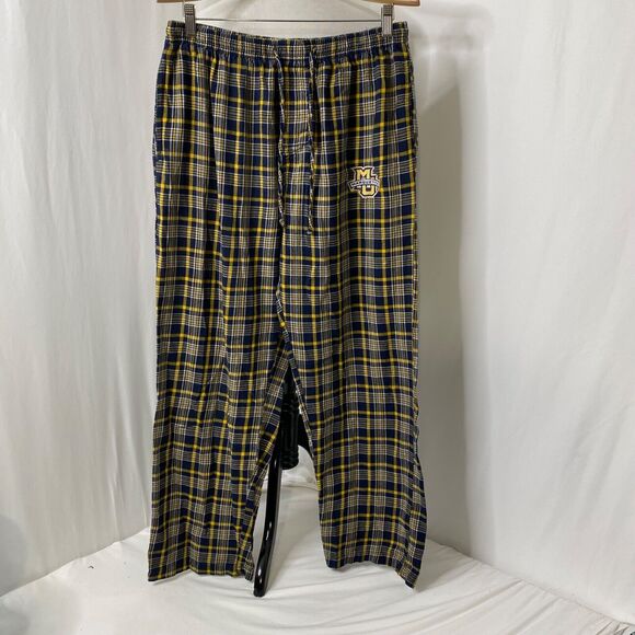 Marquette University Mens Large Pajama Pants Bottom Drawers Blue and Yellow NCAA - Picture 2 of 11